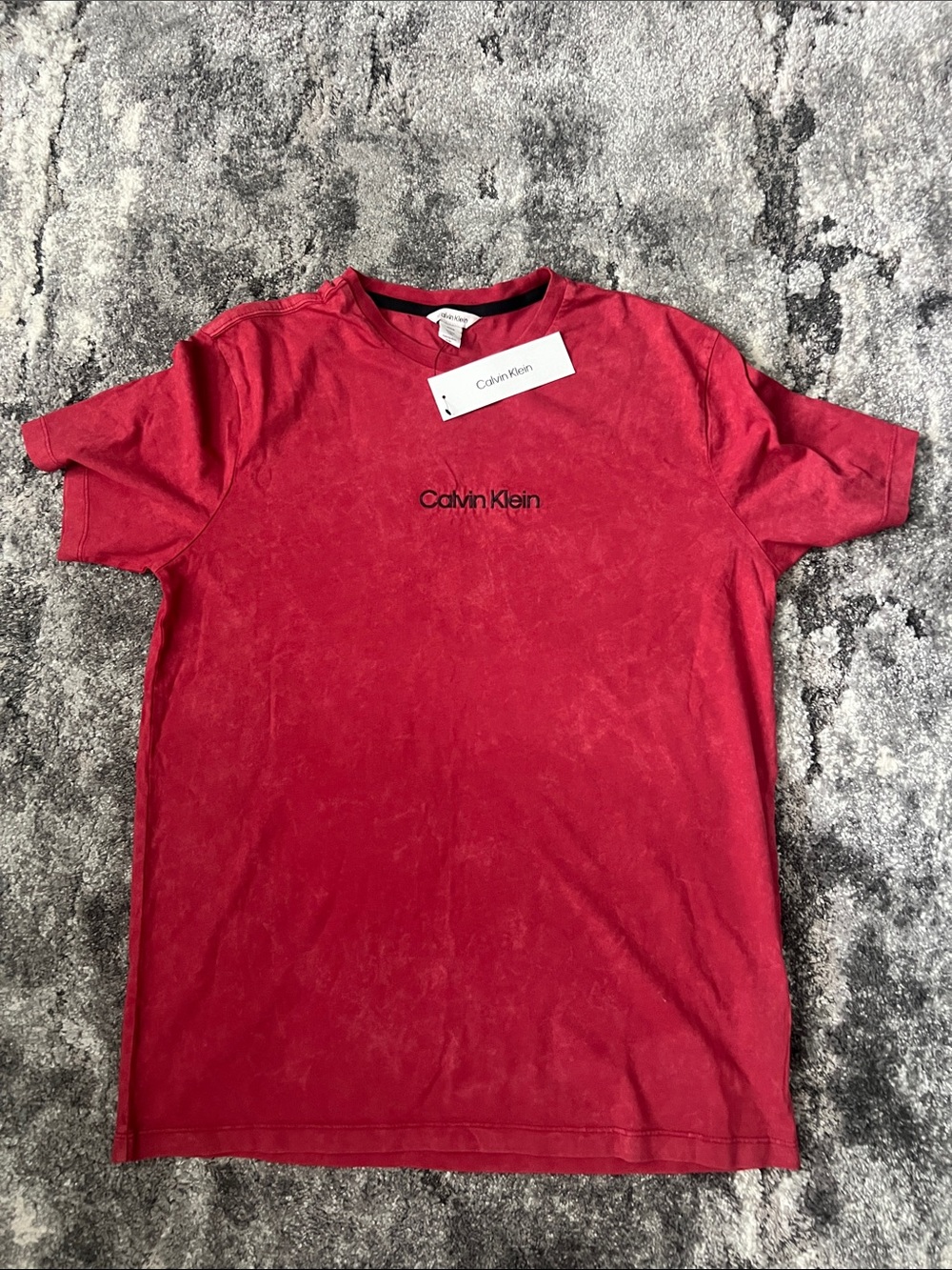 Calvin Klein Men’s Red Crew Neck Logo Tee